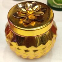 Classic Metal Jar candle. Decorative style with multiple fragrance options packed in a reusable canvas bag