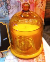 Yellow Bell Jar candle with cover and multiple fragrance option of choice