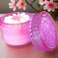 Celeste Candle with Flower