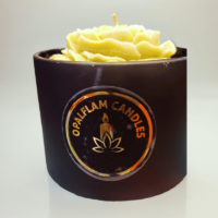 Black Katora Candle with Flower