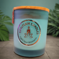 Blue Frosted Candle with Lid