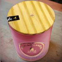 Pink Frosted Candle with Lid