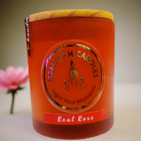 Red Frosted Candle with Lid