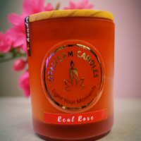 Red Frosted Candle with Lid